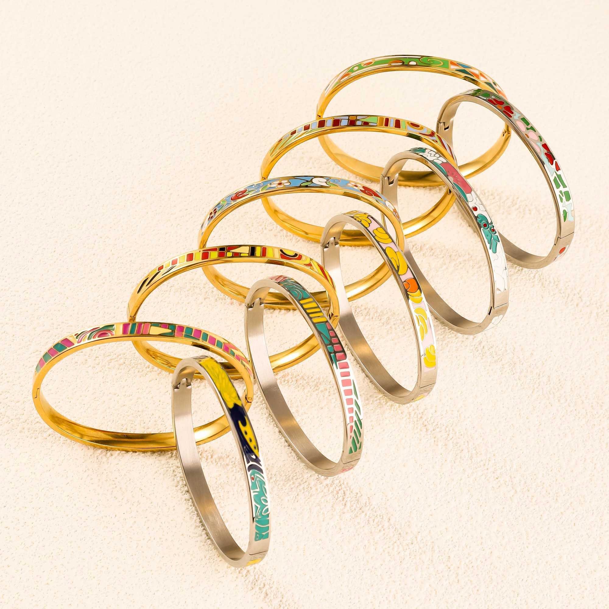 ZHIRUI high-quality stainless steel enamel bracelet suitable for women waterproof wear-resistant exquisite jewelry accessories W250227