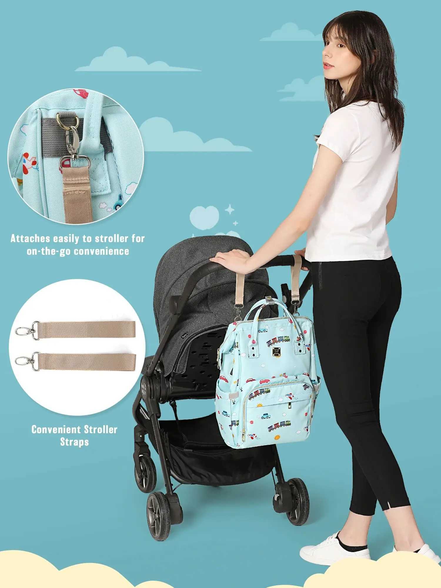 Diaper Bags Mummy backpack waterproof maternity bag baby supplies large capacity multifunctional waterproof outdoor travel dial bag Y250227L2FR
