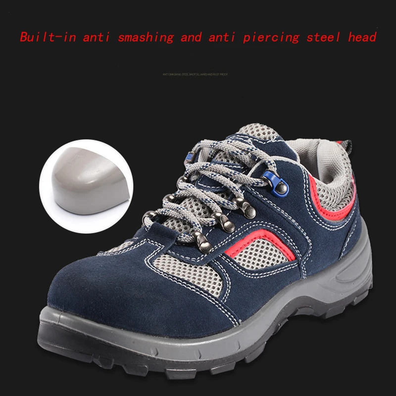 Protection Shoes Men Summer Anti Impact Puncture Steel Toe Cap Lightweight Breathable Construction Site Work Shoes 250226