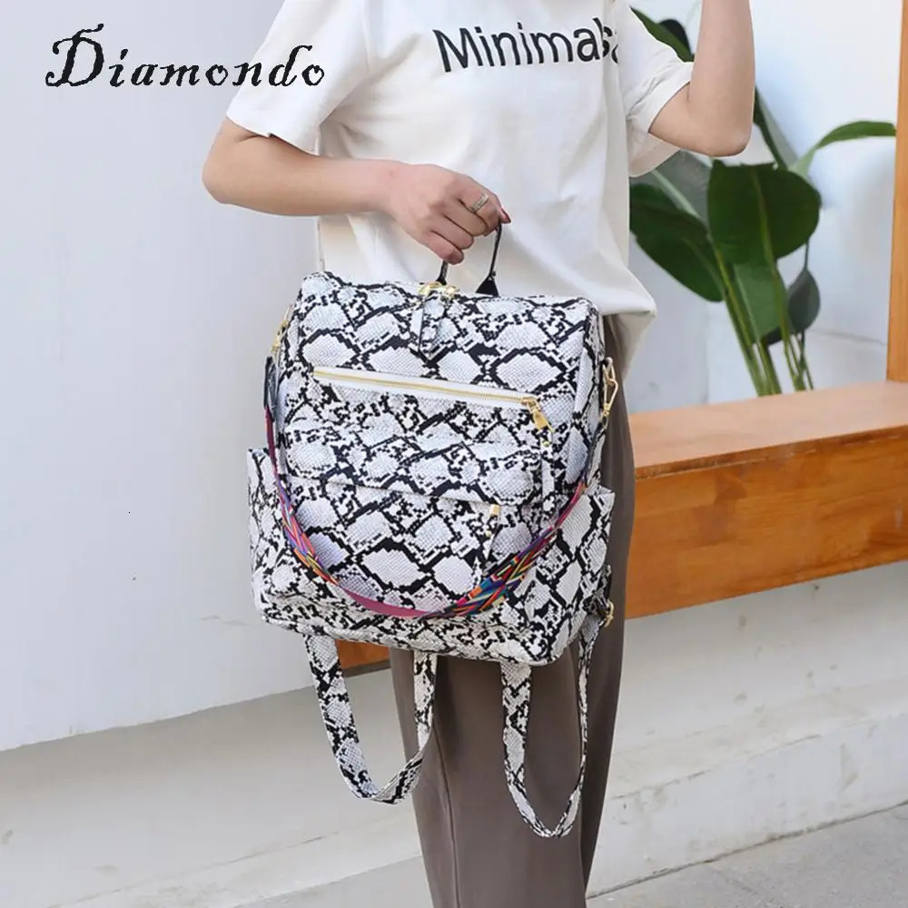 Ship from US Retro Animal Leopard Print Backpack Handheld Shoulder Travel Bagpack 250227FBB