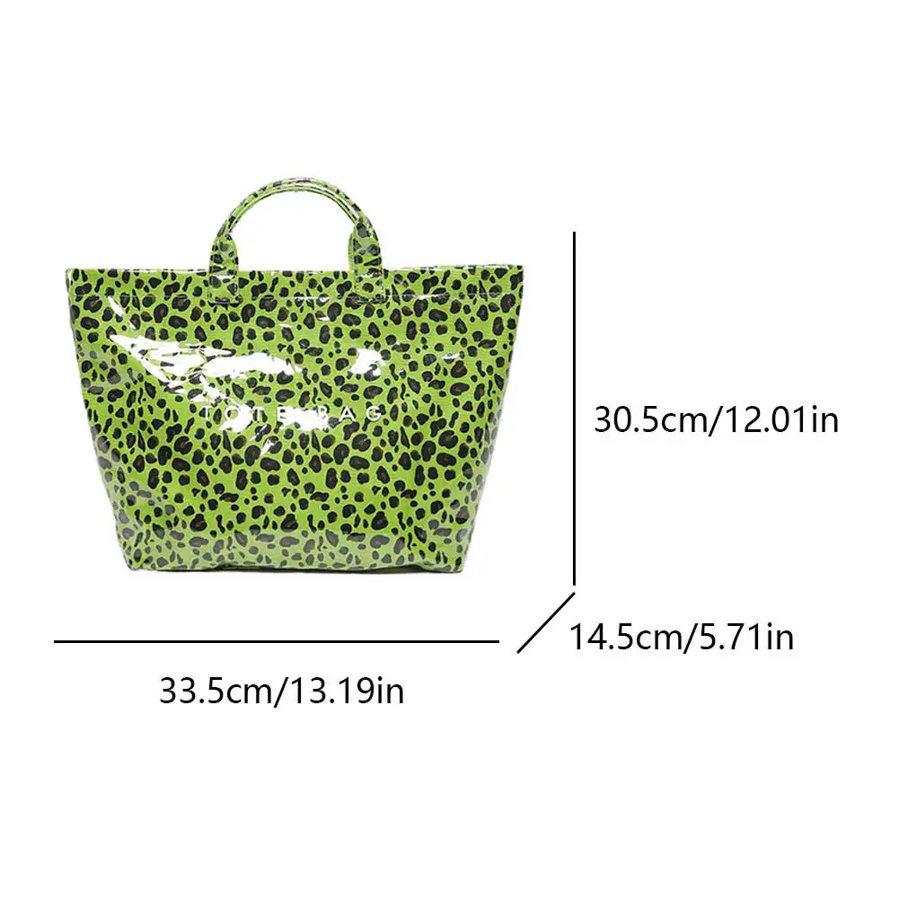 Ship from US Fashion Large Capacity Handbag Leopard Pattern Tote Bag PVC Fashionable Soft Simple Trendy 250227FBB