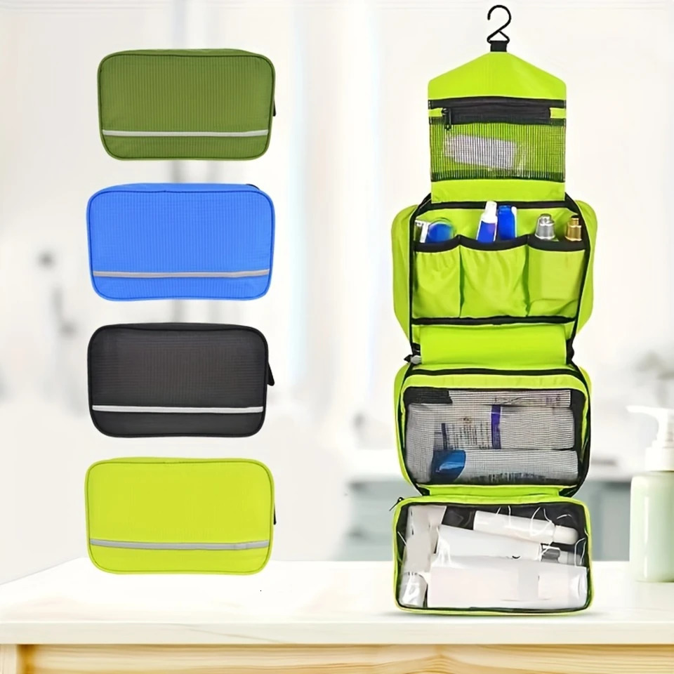 Ship from US Travel Toiletry Bag With Hook Cosmetic Makeup Case Business Toiletries For Men Shaving Kit Hanging Pouch 250227FBB