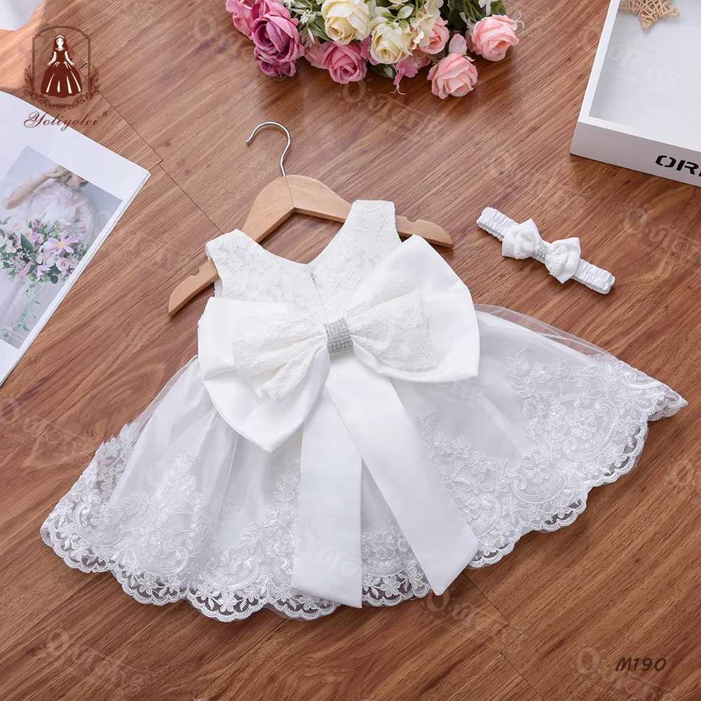 Girl's Dresses Childrens Elegant Dresses For Girls Baby 1st Birthday Party Dress Girls Princess Skirt Kids Lace Dresses 0-24Months Y250227I6WF