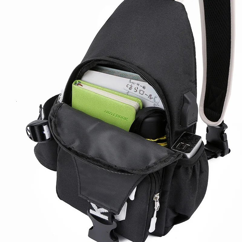 Ship from US Mens Chest Bag Multifunctional Outdoor Sports Fashion Large Capacity commuting Crossbody For Travel 250227FBB