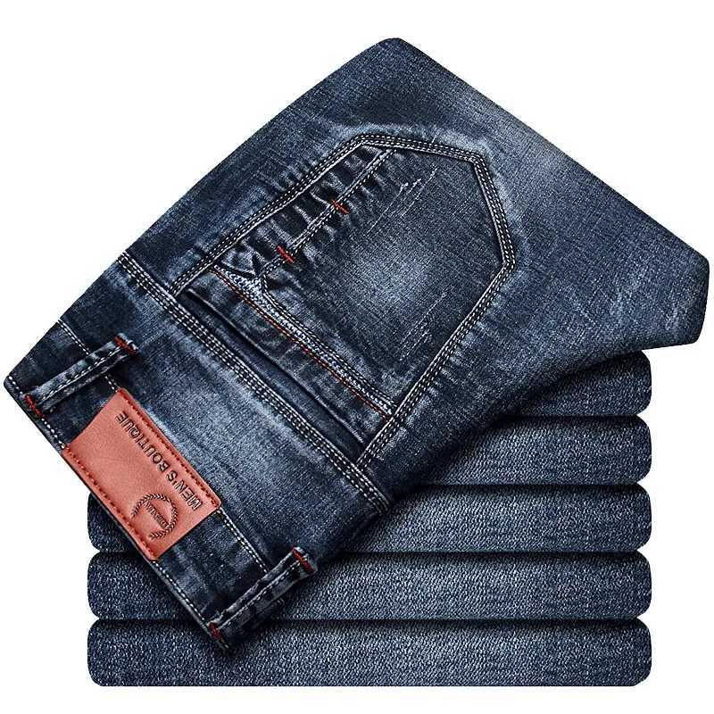 Jeans Mens Denim Stretch Slim Casual Trendy Pants Small Feet Fashion Work Daily Long New Brand Male X250227