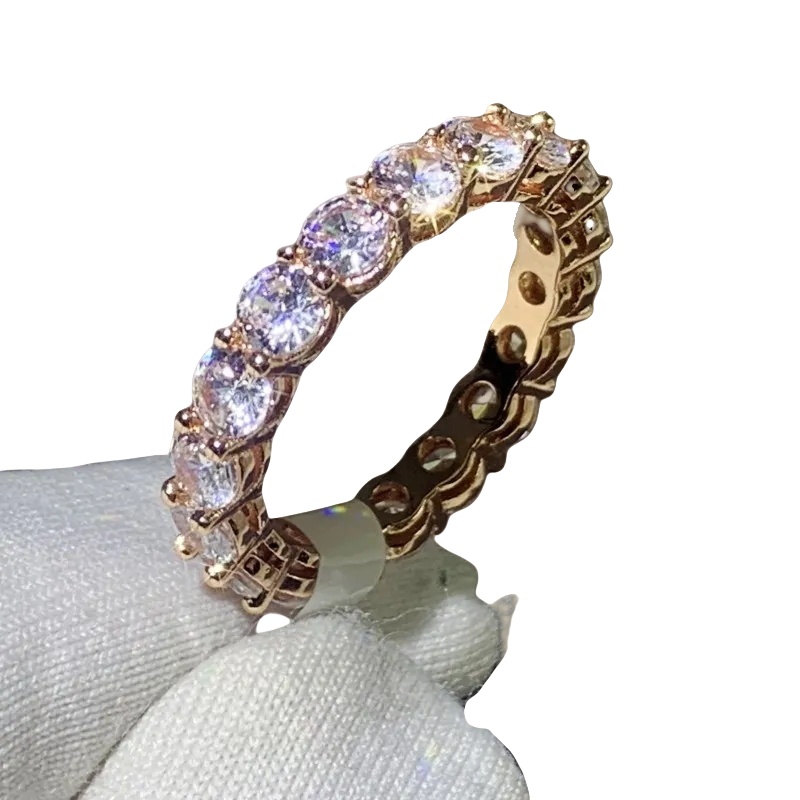 Plated gold for women sparkg cz moissanite ring woman engagement high grade sier mens rings daily outfit ornaments om0159