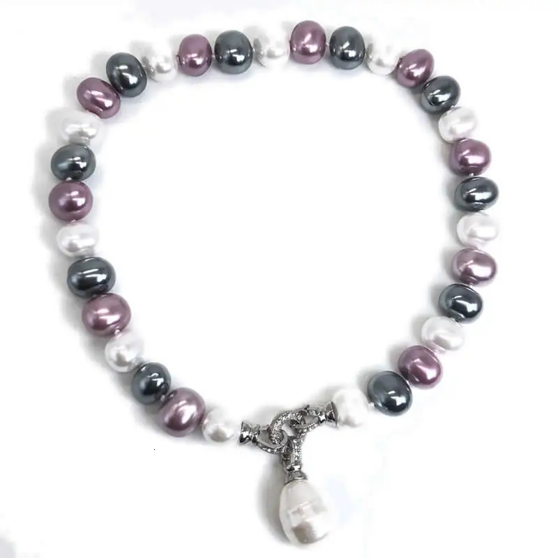 Multiple colors Elegant Classic Jewelry 12-15mm Large Shell Pearl Necklace for Women 42-45CM Length sweater chain 250222