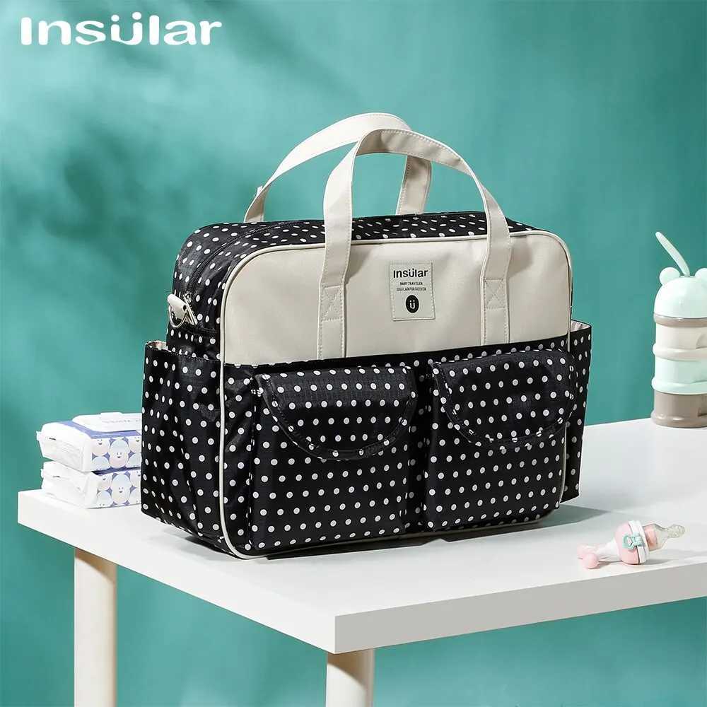 Diaper Bags Fashion Print Diaper Tote Bag Baby Organizer Large Capacity Baby Nappy Bags for Mom Multifunction Travel Stroller Bag Baby Stuff Y250227F9