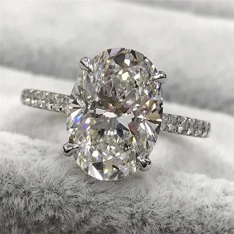 Female Promise Ring Sterg Sier Big Dia Moissanite Party Wedding band rings for women Bridal Jewelry Gift