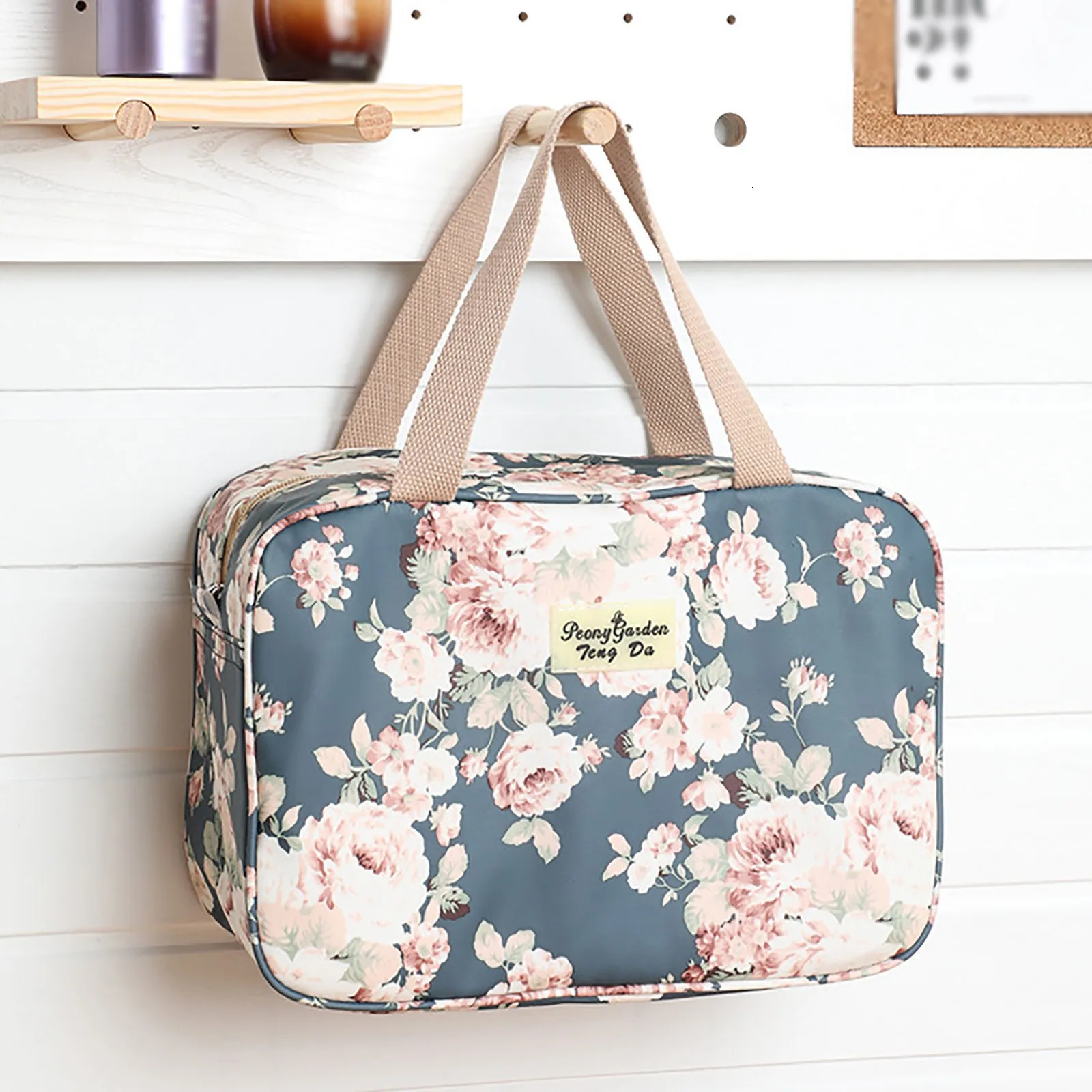 Ship from US Large Leather Tote Full Size Toiletry Bag Women Cosmetic Travel Makeup Organizer For Work 250227FBB