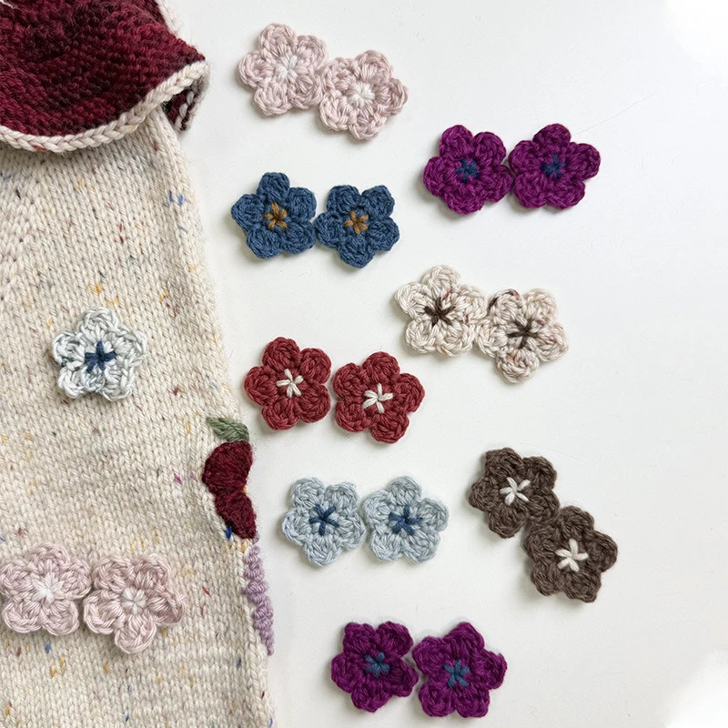 Baby Hair Accessories MP Cute Knitted Toddler Girls Hair Clips Headband Kawaii Hand Made Vintage Flower Kids Children Gift 250227