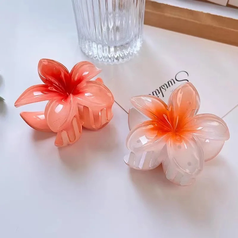 Six color gradient flower hair accessory set beach style clip claw summer 250218