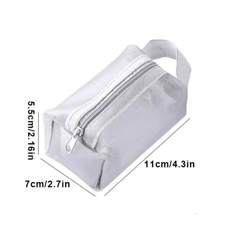 Ship from US Mesh makeup bag mesh transparent zipper office travel storage bathroom 250227FBB