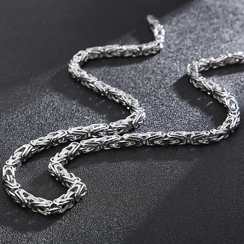 50-65CM 25.5 6MM Chain Necklace Choker for Men Gold Color Stainless Steel Mens Necklaces Friends Christmas Gifts 250227