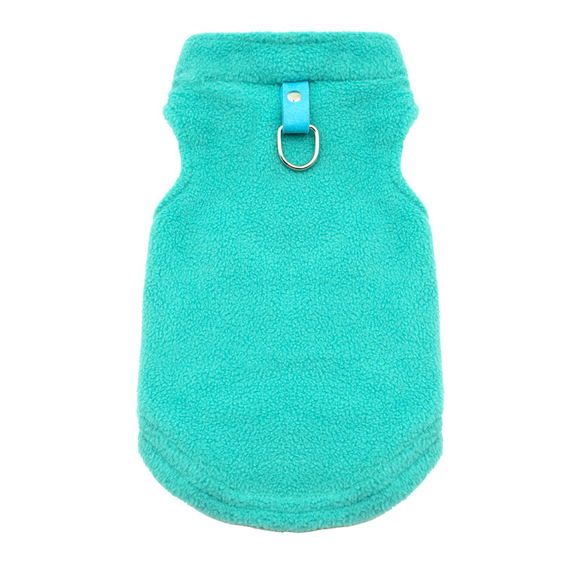 Thickened Solid - colored Fleece Pet Clothes with Leash Loops for Dogs: European and American Style, Ideal for Amazon Sales