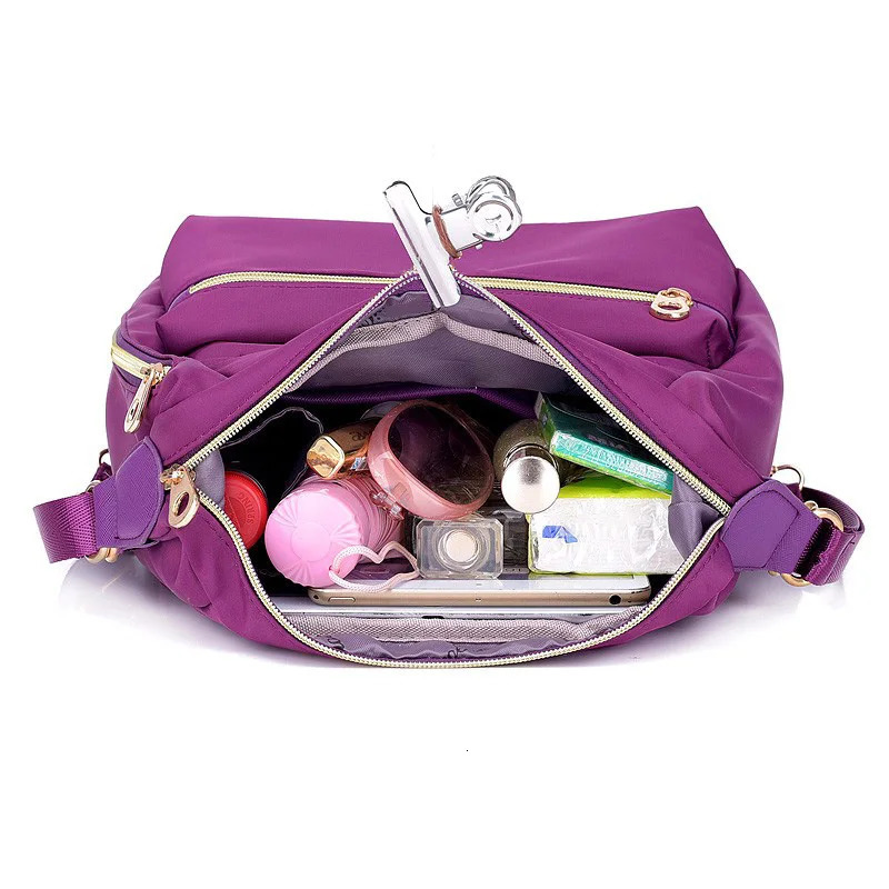 Ship from US 3in1 Bag with Double Zippers Waterproof Fashion Handbag and Shoulder Gift for Women Nylon Oxford Messenger Bags 250227FBB