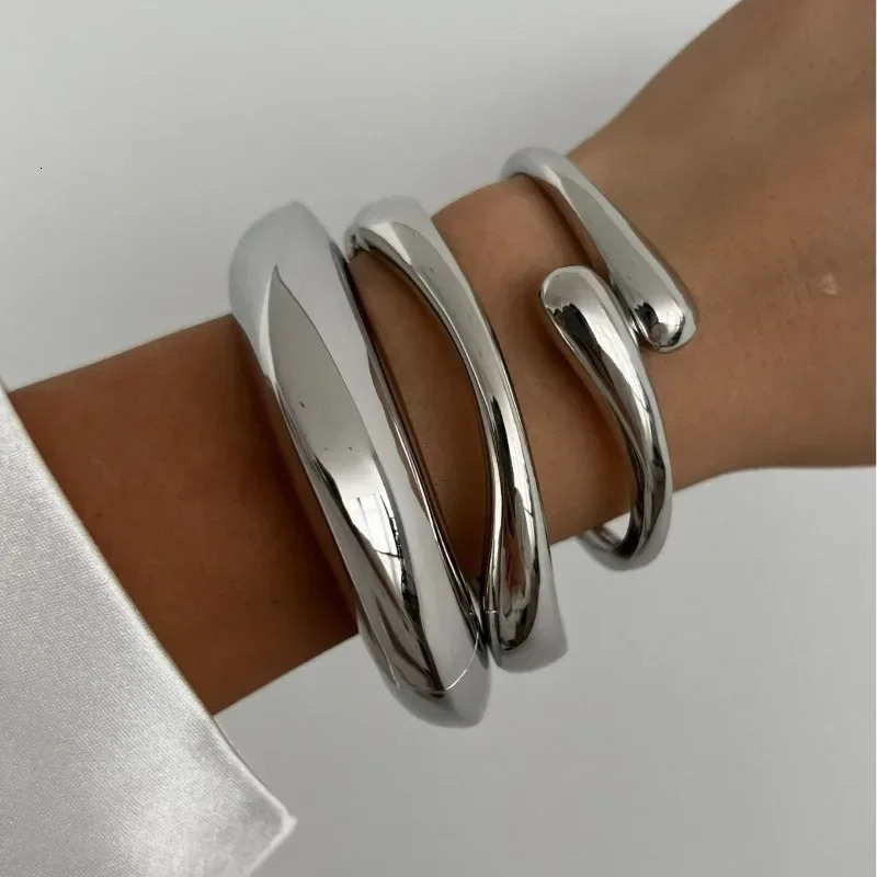 Bracelet for Women Sense Fashion Trend Metal Smooth Water Drop Hug Jewelry Pulseras Mujer Sterling Silver 925 Girl 250227