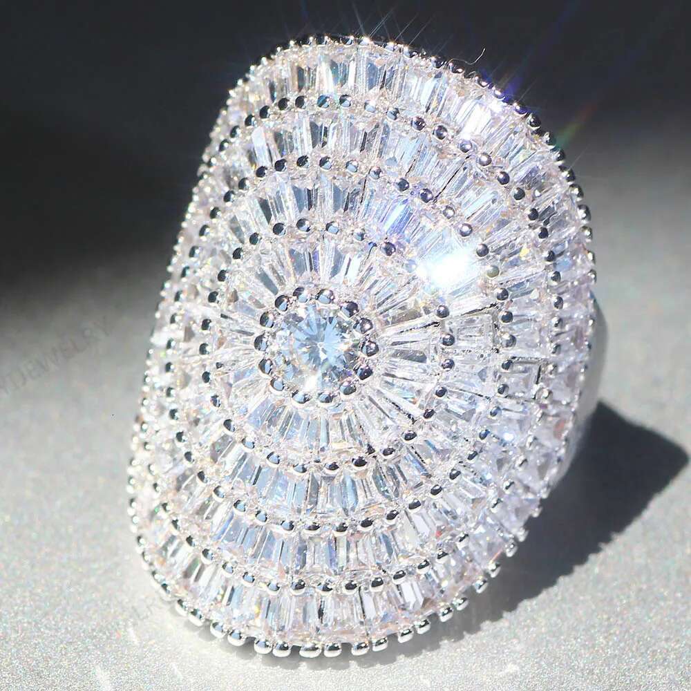 YaYI Jewelry Fashion Complex Design 100% Natural Zircon Moissanite Gemstones Sier Color Engagement Wedding Party Copper Rings