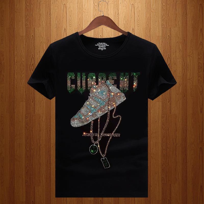 Designer 2025 New Shoe Style Hot Diamond Short Sleeve Youth Spirit Men's Large T-shirt Versatile Trendy Fashion Brand