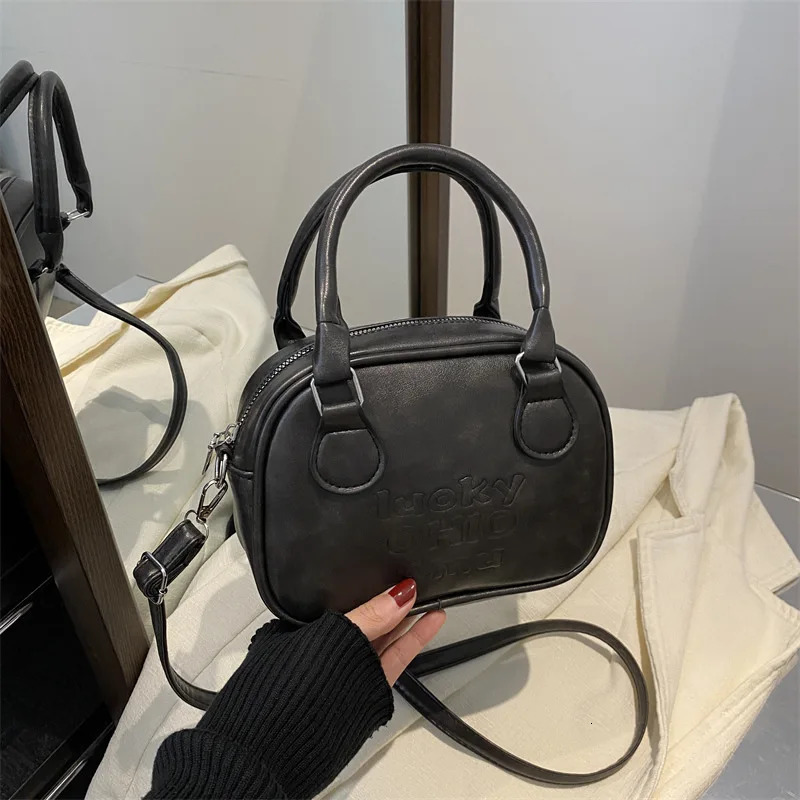 Ship from US Womens Bag Large Capacity Korean Fashion Texture Single Shoulder Crossbody Casual Retro Solid Color Handbag 250227FBB