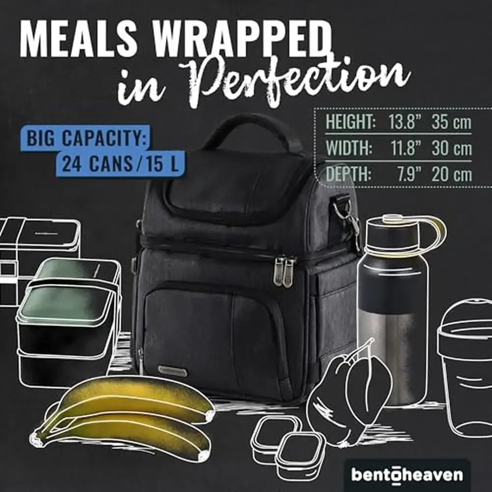 Ship from US Insulated lunch bag with large capacity doublelayer leak proof highquality material mens 24 can soft box for outdoor travel 250227FBB