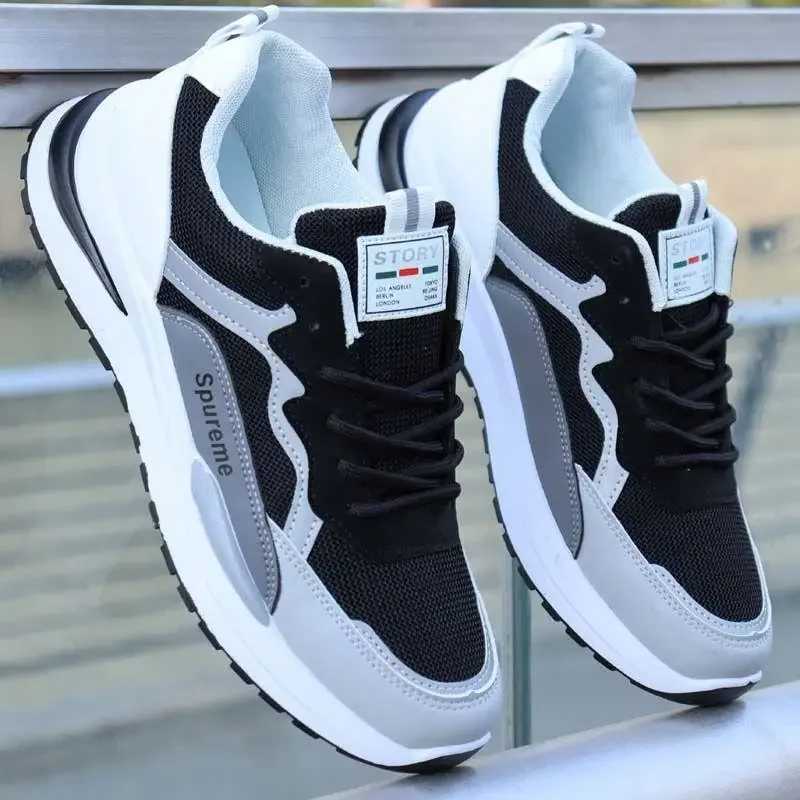 New Spring Autumn Mens Breathable Mesh Sports Shoes Korean Style Lightweight Casual Shoes Soft Bottom Running Z250227
