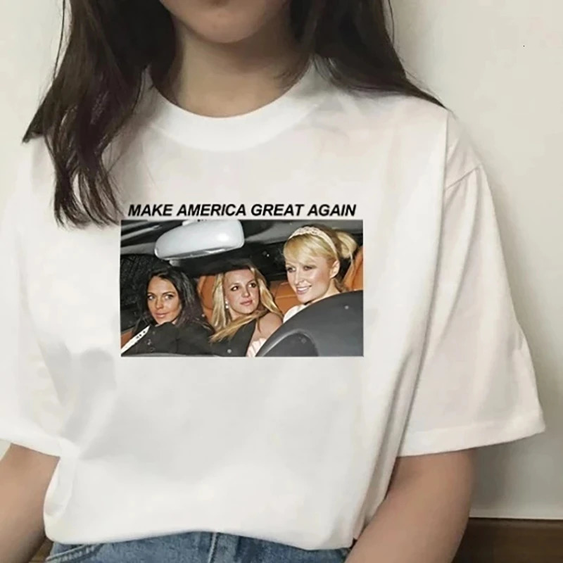 Style T Shirt Britney Make America Great Again Tees Fashion T Shirt Summer Casual Tops Unsiex Funny Trip T-shirts Streetwear 250227