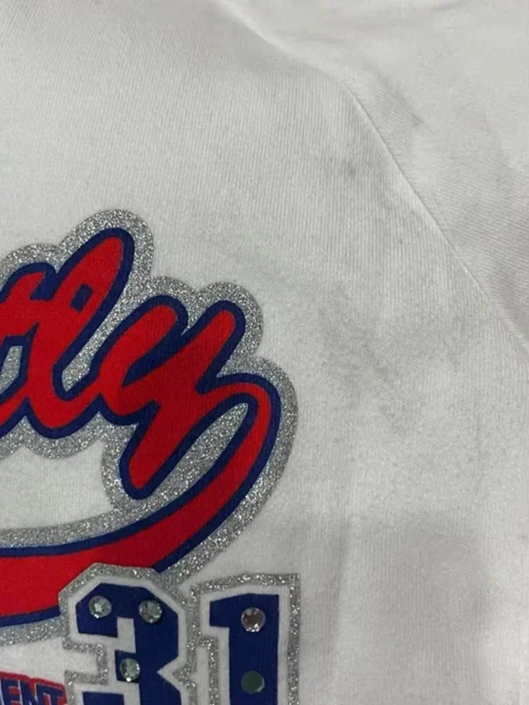 HOUZHOU Vintage Y2k Women Tshirts White Grunge Graphic Long Sleeve Harajuku 2000s Aesthetic Streetwear American Retro 250226