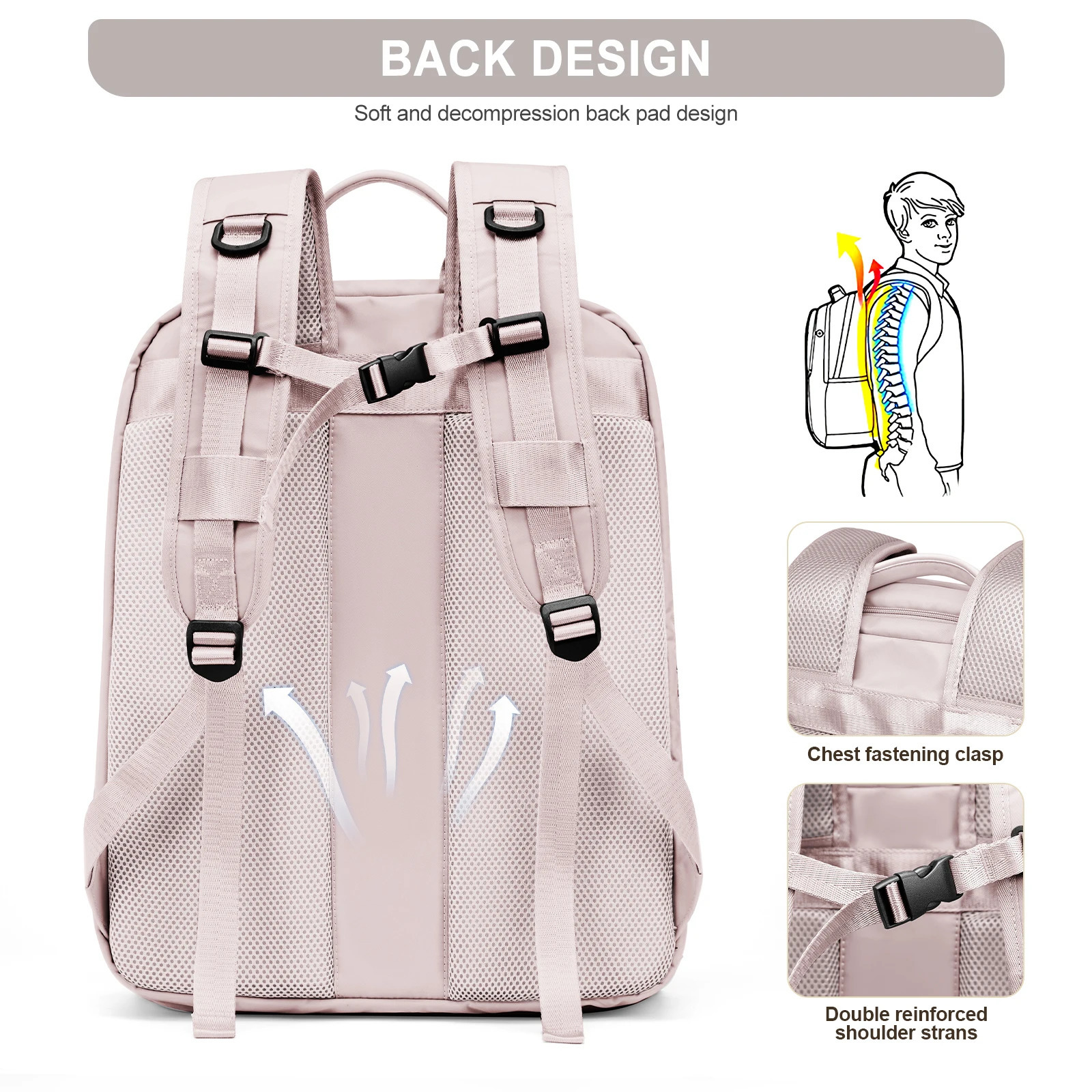 Ship from US Travel Backpack Women Carry On College for 156 Inch Laptop Nurse Teacher Mens Bag 250227FBB