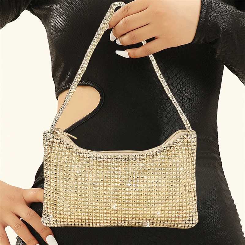 Rhine Evening Bag Women Bling Purse Sparkly Diamond Shoulder Bag For Women Party Club Wedding Prom Cluh PursesXJ250227