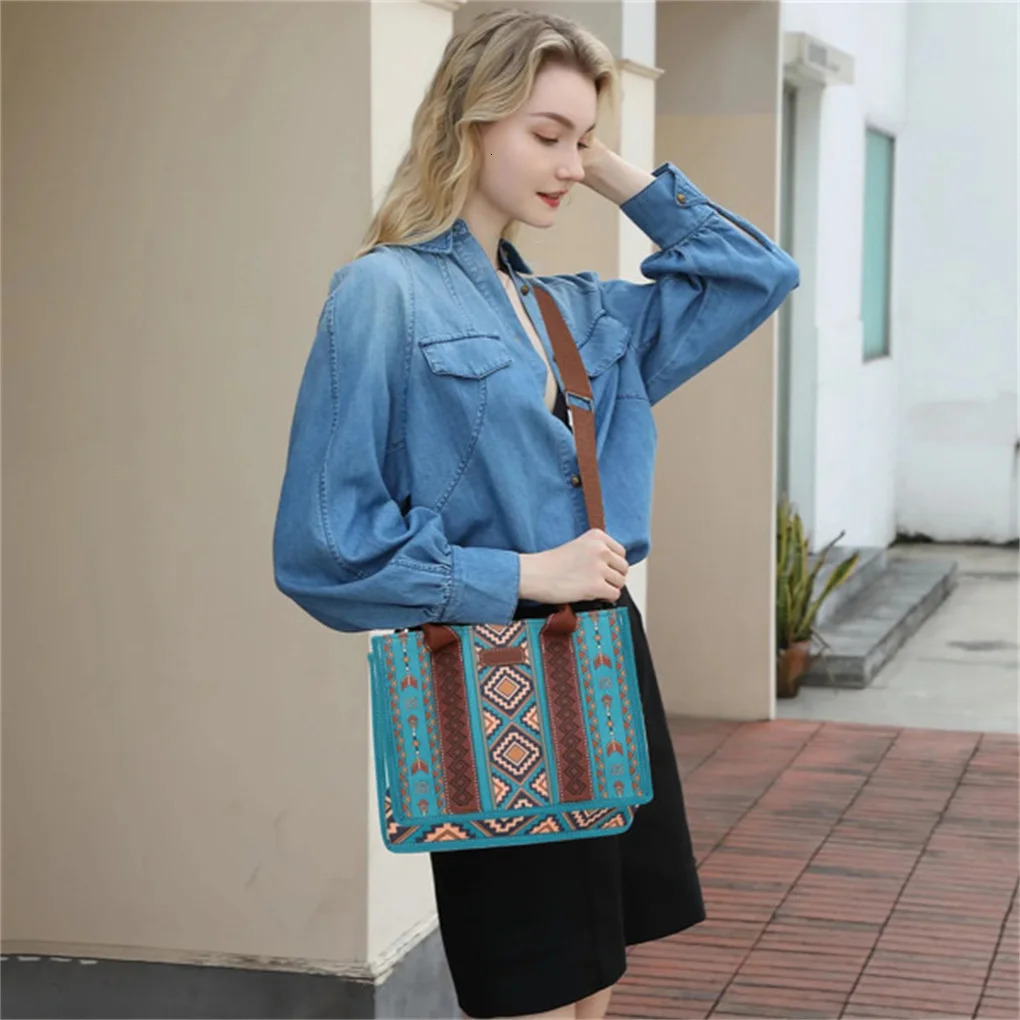 Ship from US 4PCSSET Womens Purse Tote Retro Work Satchel Lightweight Boho Shoulder Bag 250227FBB