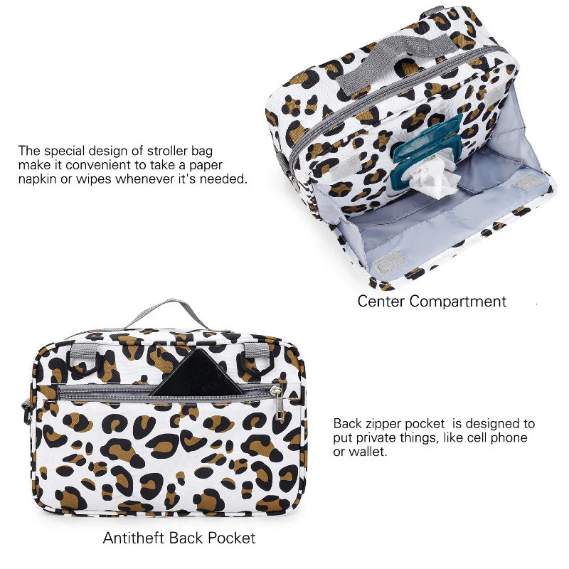 Mummy Diaper BagStroller Organizer Bags Mummy Large Capacity Travel Hanging Bag Bottle Holder Pram Diaper Bags Baby Stroller Bag 250227