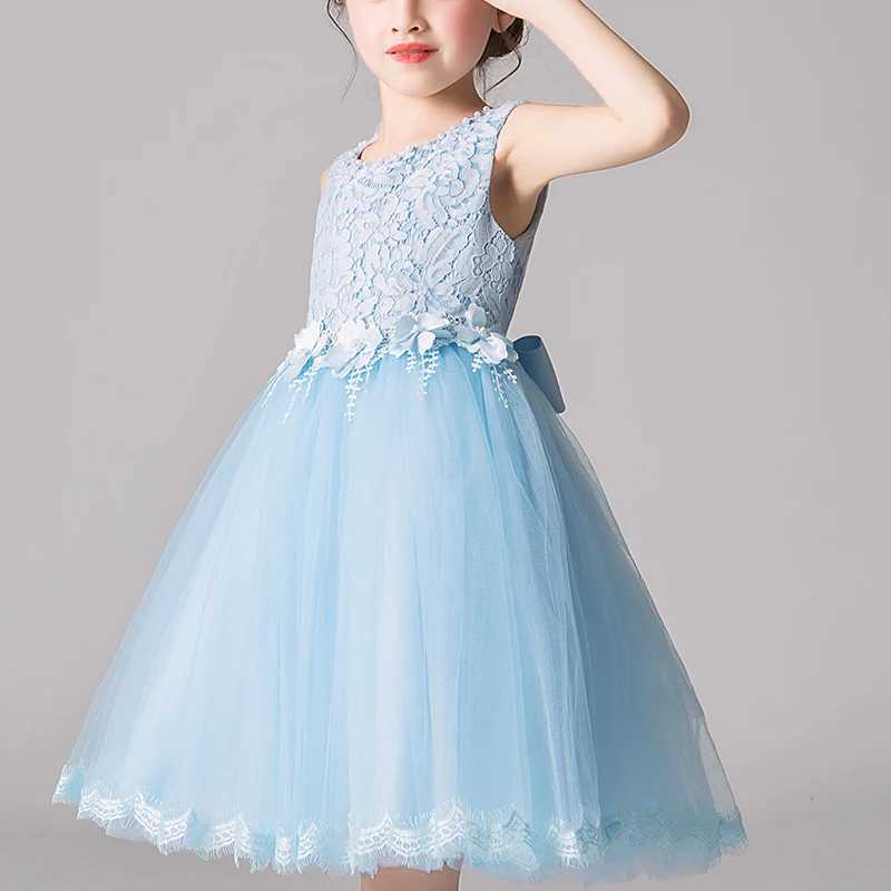 Girl's Dresses Kids Girls Dress Wedding Party Clothes Flower Beading Gown Princess Summer Girls Frock Costumes Childrens Elegant Dress Y250227D8Y