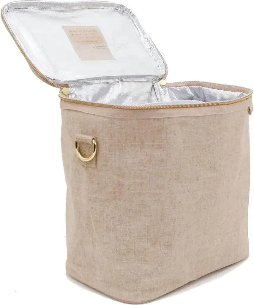 Ship from US Lunch baginsulated lunch bag for work travel and picnic linencotton machine washable 250227FBB