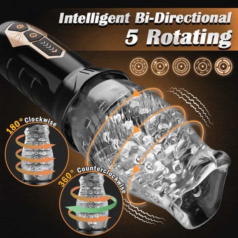 Automatic Electric Piston Rotating Sucker Male Blowjob Masturbator Cup Vagina Dildo Real Oral Vibrator Sex Toys for Men MachineXJ250227