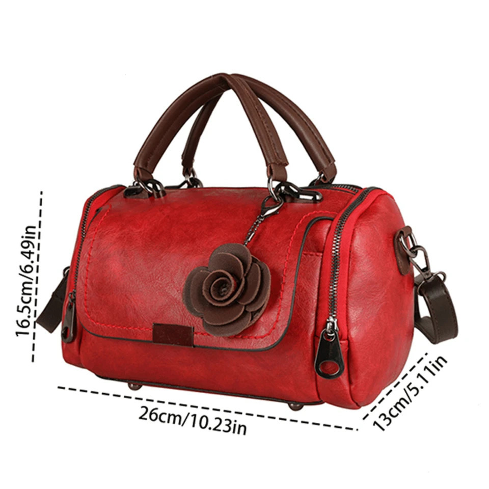 Ship from US Retro Crossbody Boston Bag Shoulder Womens Classic Handbag and Wallet 250227FBB
