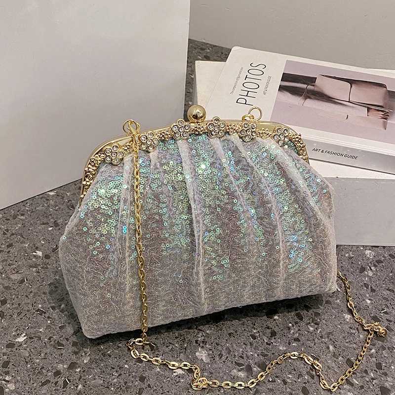 New Arrival Fashion Women Bag Evening Clutch Bag Diamond Sequin Wedding Clutch Purse and Handbag Party Banquet Chain Shoulder Messenger Bag T250227