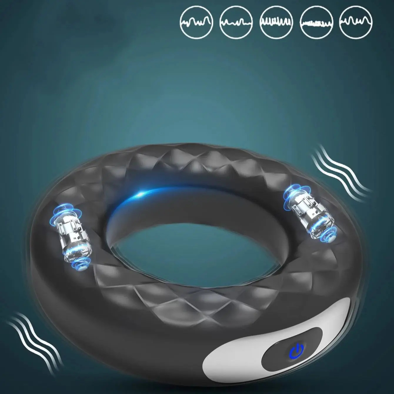USB Rechargeable Silicone Cock Ring Vibrator Locks Penis Stimulating Toy For Men Masturbating 250227