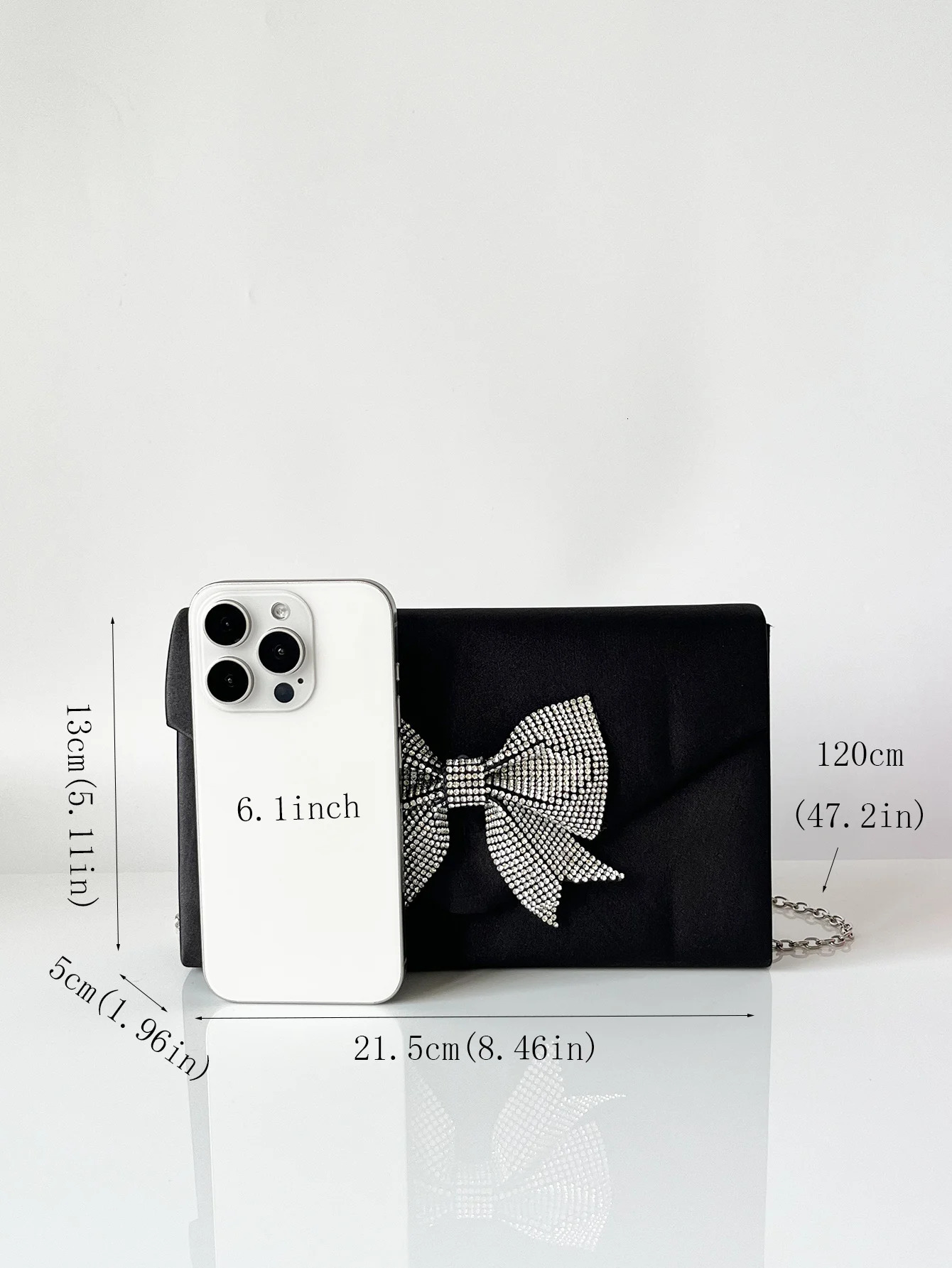 Chain Evening Bag Dinner Shoulder for Women Handbag Fashion Crossbody Bags Drestone bow decoration Vintage Underarm 250226