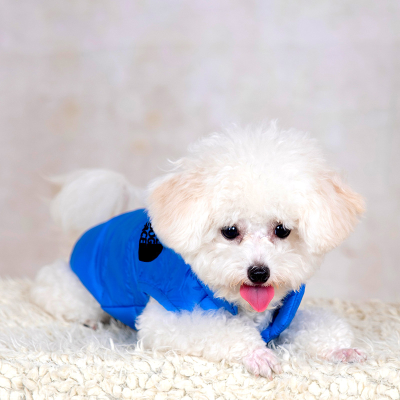 Dog Down Jacket Dog Coat Solid Color Dog Jacket, Warm Coat Windproof Dog Winter Vest, Lightweight Dog Cold Weather Coat for Small Medium Puppy XXL Blu