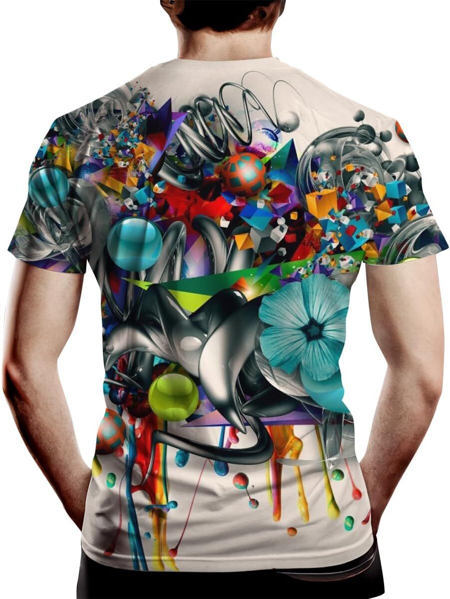 Mens T shirt Men's Novelty Tshirt Hip Hop Graffiti Graphic 3D Print Fashion T Shirts tee Casual tops summer clothes cool