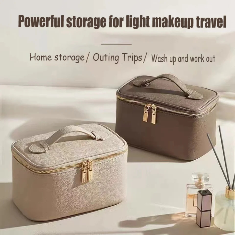 Ship from US Fashionable faux leather travel cosmetic bag SPACEUS With Organizational Divider perfect for On the Go beauty needs 250227FBB