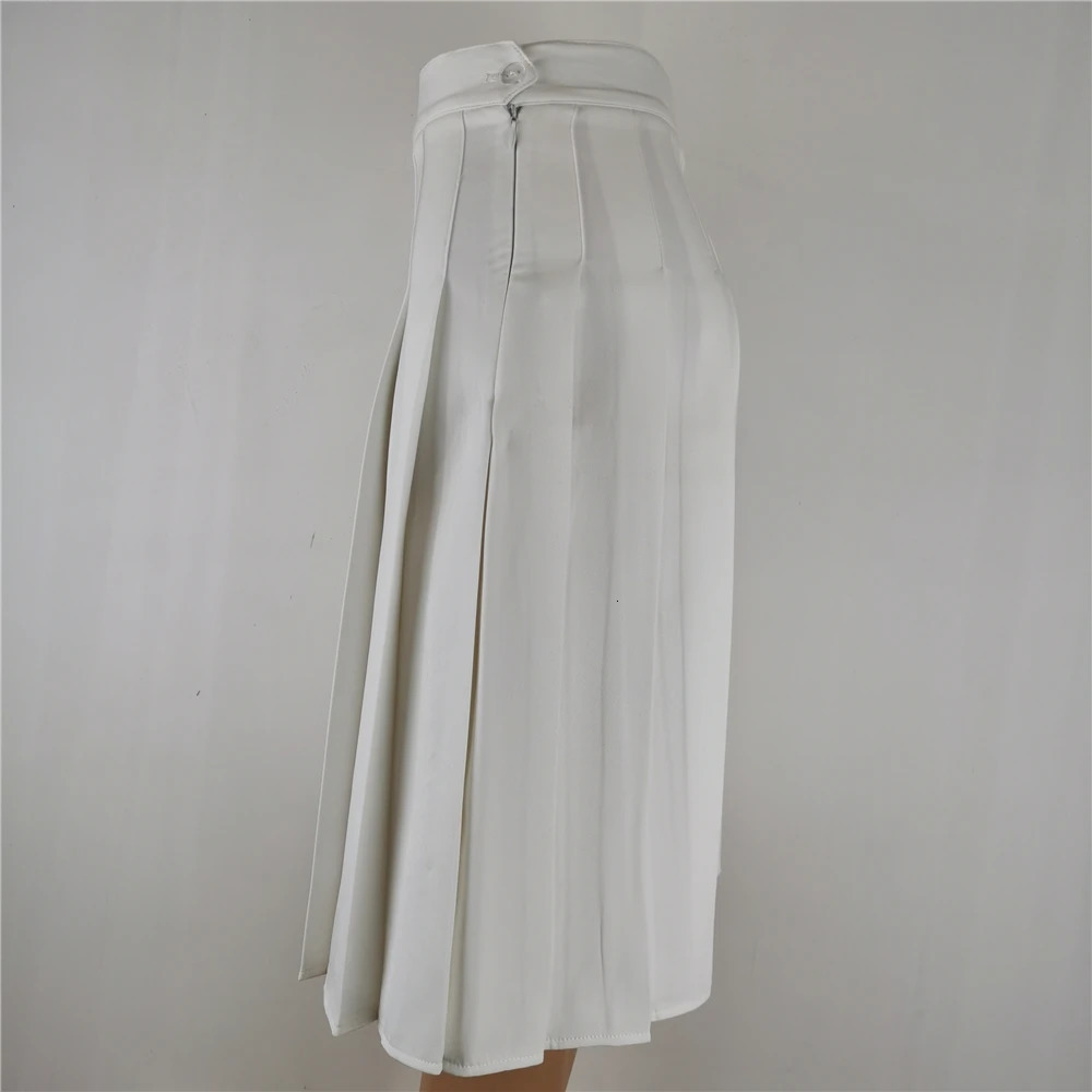 58cm Long Pleated Long Skirt Korean Fashion Clothing Black White Plus Size Cosplay for Women Harajuku Gothic Y2k Skirt 250226