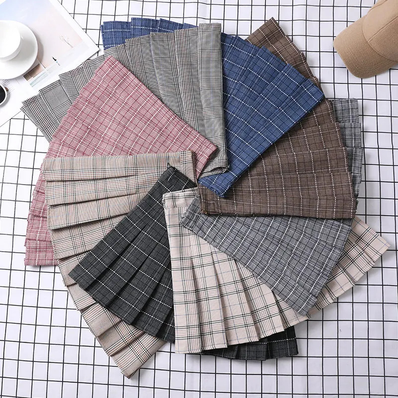 Summer Skirt For Women Korean Style Clothes Preppy s Chic And Elegant Aesthetic Female A Line Mini Plaid Pleated Skirt 250226