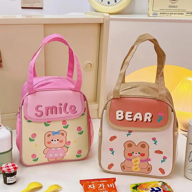 Ship from US Insulated Lunch Bag MultiPocket Snack Tote Thermal Cooler Sack Food Handbags Case Reusable Waterproof Heat For 250227FBB
