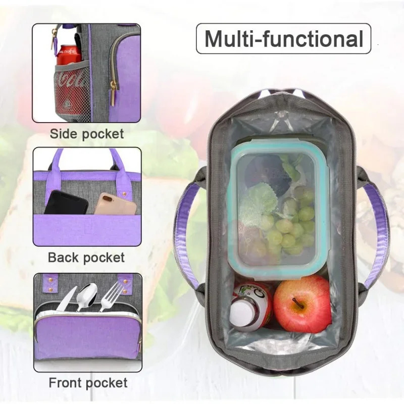 Ship from US Lunch bag for women insulated large reusable handbag leak proof cooler working cute 250227FBB