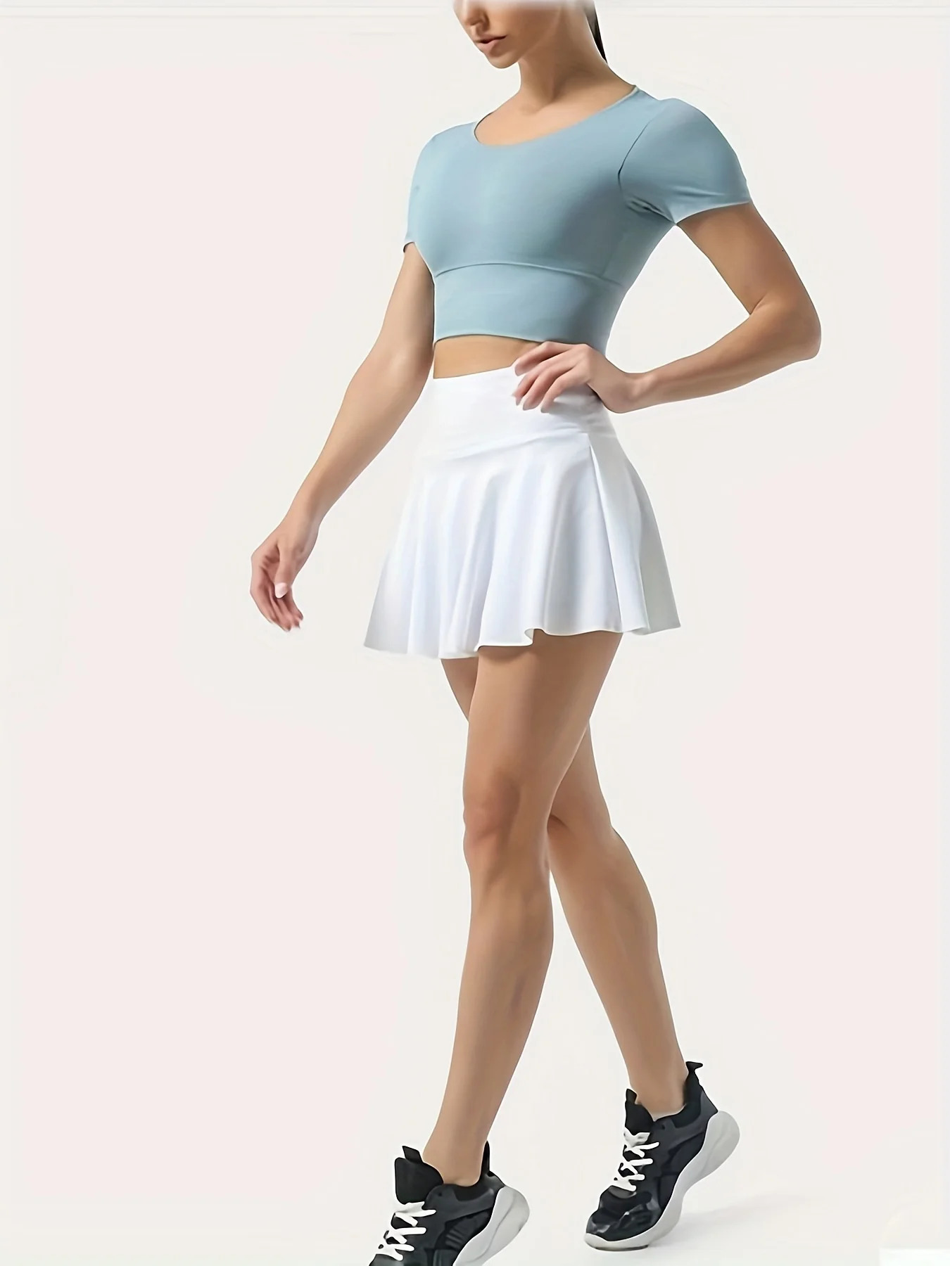 Tennis Skirt with Shorts Women Summer Mini Skirt without Pocket Stretch Flowy Skort Teen Balletcore Gym Sporty Outfit 250227