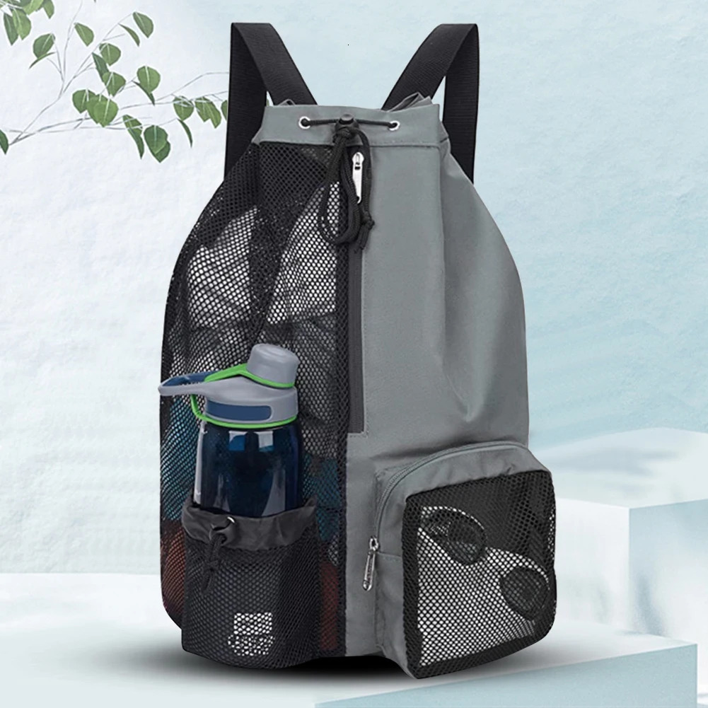 Ship from US Shoulder Soccer Ball Backpacks Drawstring Beach Storage with Wet Pockets Lightweight Comfortable for Outdoor Sports 250227FBB