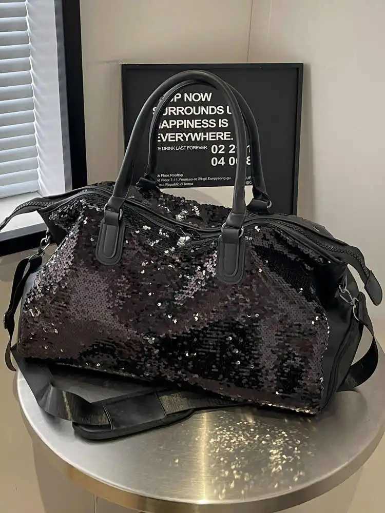 Fi Sequin Travel Tote Bags Women New Large Capacity Versatile Yoga Bodybuilding Underarm Bags Popular Crossbody BagsXJ250227