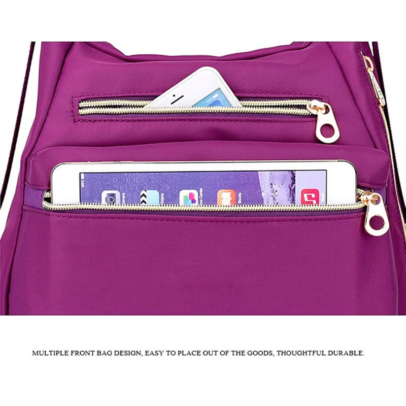 Ship from US 3in1 Bag with Double Zippers Waterproof Fashion Handbag and Shoulder Gift for Women Nylon Oxford Messenger Bags 250227FBB